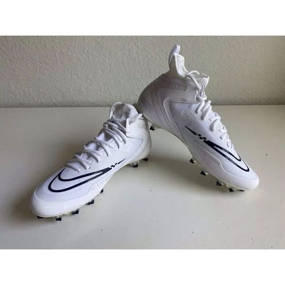 Men’s Sz 12.5 Nike Alpha Huarache 8 Elite White Lacrosse Cleats CW4447-101 - Picture 1 of 12